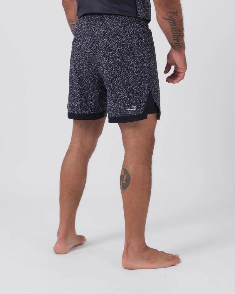 Kingz noise hybrid grappling Shorts-white